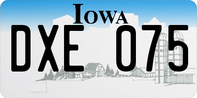 IA license plate DXE075