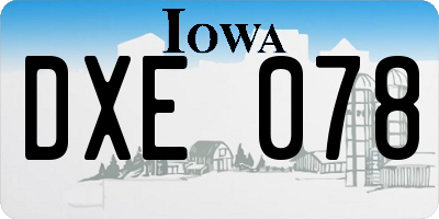 IA license plate DXE078
