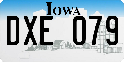 IA license plate DXE079