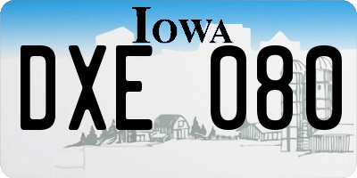 IA license plate DXE080