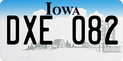 IA license plate DXE082