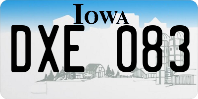 IA license plate DXE083