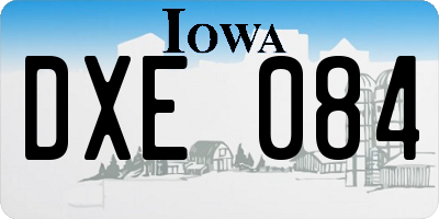 IA license plate DXE084