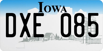 IA license plate DXE085