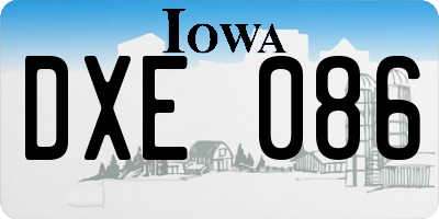 IA license plate DXE086