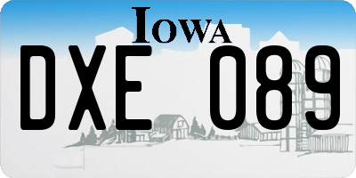 IA license plate DXE089