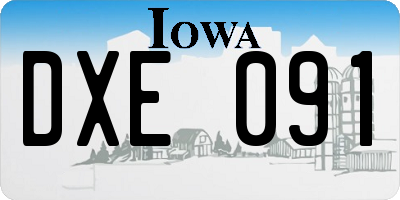 IA license plate DXE091