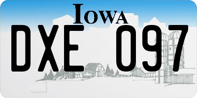 IA license plate DXE097