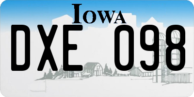 IA license plate DXE098