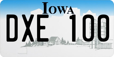 IA license plate DXE100