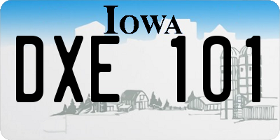 IA license plate DXE101