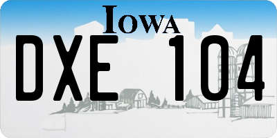 IA license plate DXE104