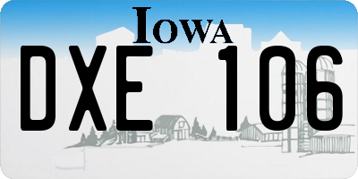 IA license plate DXE106