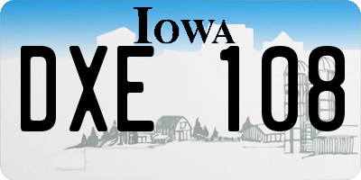 IA license plate DXE108