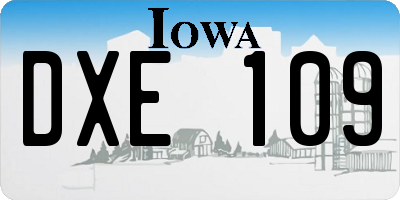IA license plate DXE109