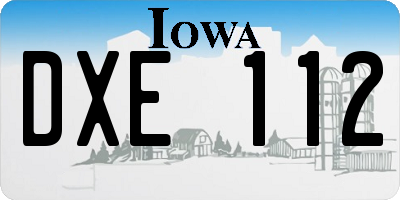 IA license plate DXE112