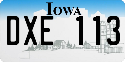 IA license plate DXE113
