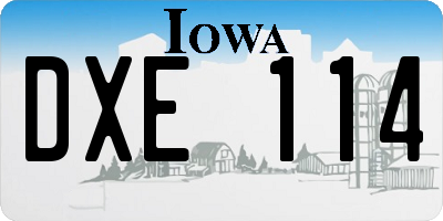 IA license plate DXE114