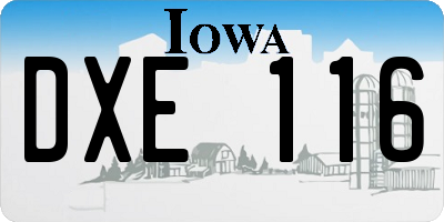 IA license plate DXE116