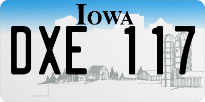 IA license plate DXE117
