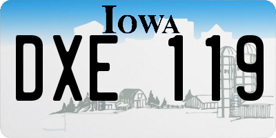 IA license plate DXE119