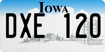 IA license plate DXE120