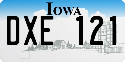 IA license plate DXE121