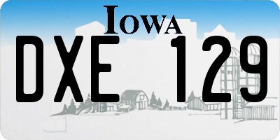IA license plate DXE129