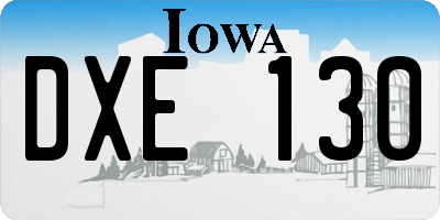 IA license plate DXE130