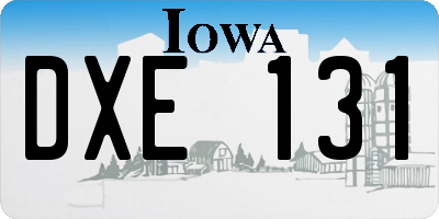 IA license plate DXE131