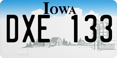 IA license plate DXE133