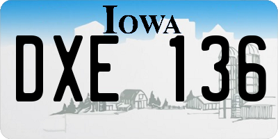 IA license plate DXE136