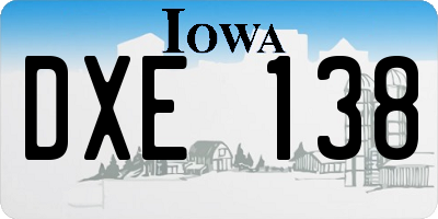 IA license plate DXE138