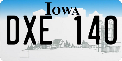 IA license plate DXE140