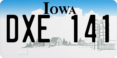 IA license plate DXE141