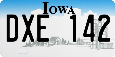 IA license plate DXE142