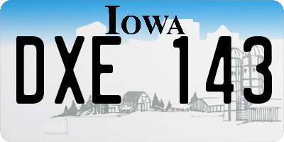 IA license plate DXE143