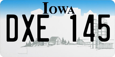 IA license plate DXE145