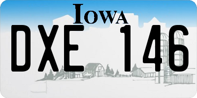 IA license plate DXE146
