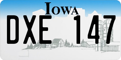 IA license plate DXE147