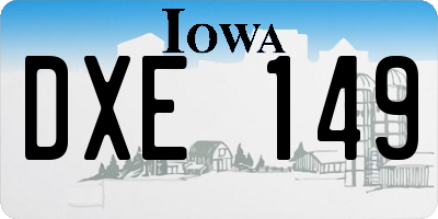 IA license plate DXE149