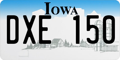 IA license plate DXE150