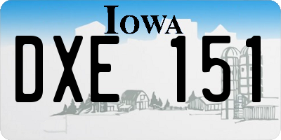 IA license plate DXE151