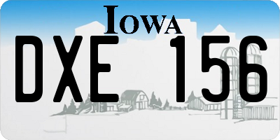 IA license plate DXE156