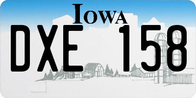 IA license plate DXE158