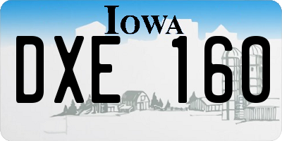 IA license plate DXE160
