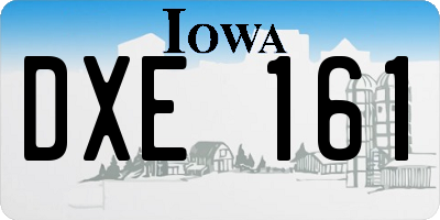 IA license plate DXE161