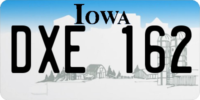 IA license plate DXE162