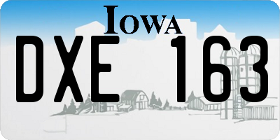 IA license plate DXE163