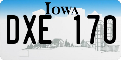 IA license plate DXE170